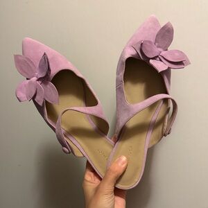 EUC Ann Taylor, Purple Suede Flat Mules, SZ. 6.5